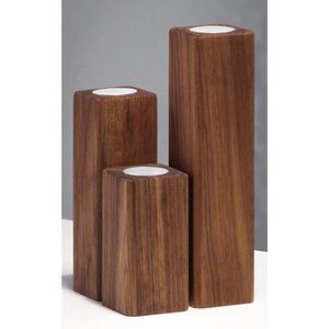 Teak Votive Set